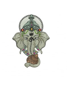 Motif de broderie machine  Eléphant Ganesh