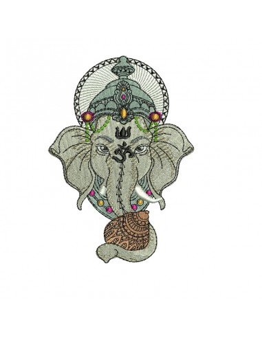 Motif de broderie machine  Eléphant Ganesh