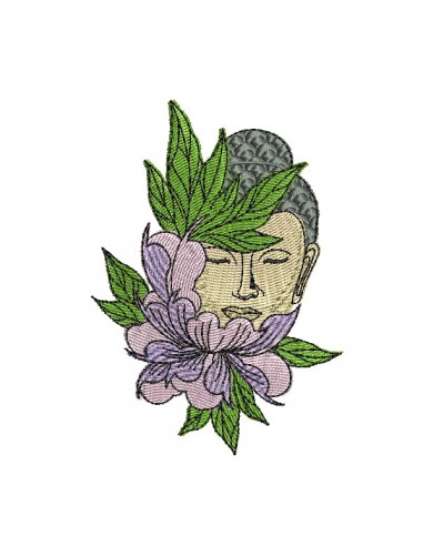 machine embroidery design  buddha head