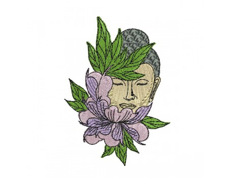 machine embroidery design  buddha head