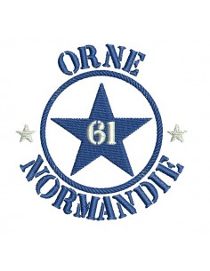 Motif de broderie  machine  étoile  l'Orne département 61 Normandie