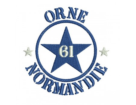 Motif de broderie  machine  étoile  l'Orne département 61 Normandie