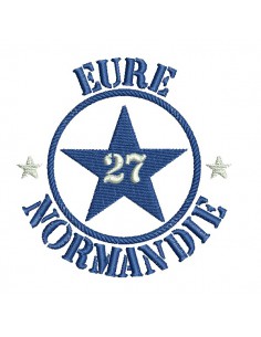 Motif de broderie  machine  étoile  l' Eure département 27 Normandie