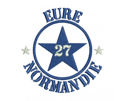 Motif de broderie  machine  étoile  l' Eure département 27 Normandie