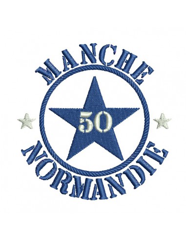 Motif de broderie  machine étoile la Manche département 50 Normandie