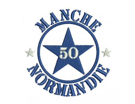 Motif de broderie  machine étoile la Manche département 50 Normandie