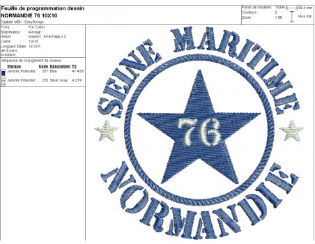 machine embroidery design department Seine Maritime  76 of normandy