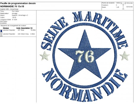 machine embroidery design department Seine Maritime  76 of normandy