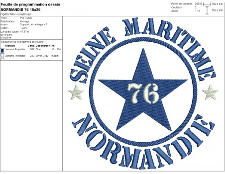 machine embroidery design department Seine Maritime  76 of normandy