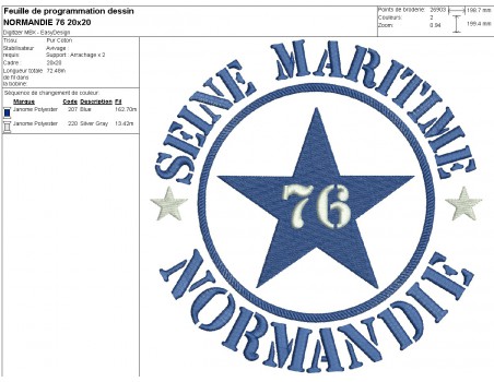 machine embroidery design department Seine Maritime  76 of normandy