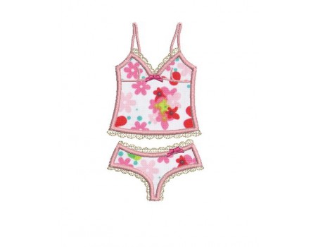 Motif de broderie machine lingerie fine appliquée
