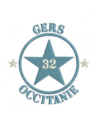 Motif de broderie  machine  étoile département 32 le Gers