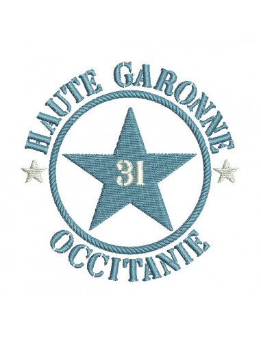 Motif de broderie  machine  étoile département 31 Haute Garonne