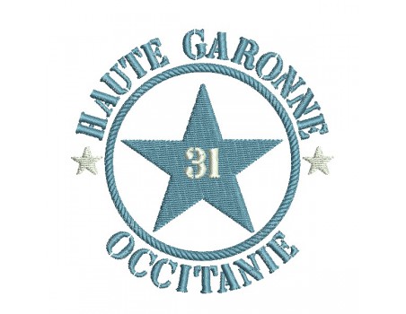 Motif de broderie  machine  étoile département 31 Haute Garonne