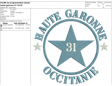 machine embroidery design department 31 Haute Garonne