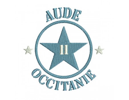 Motif de broderie  machine  étoile département 11 l' Aude