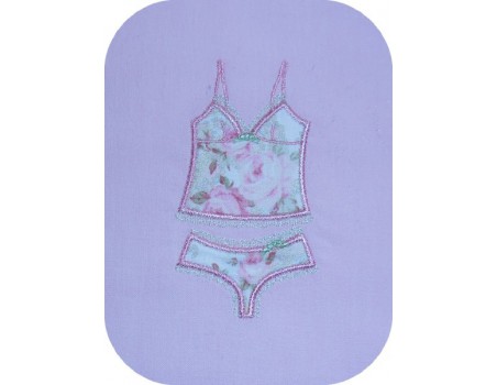 Motif de broderie machine lingerie fine appliquée