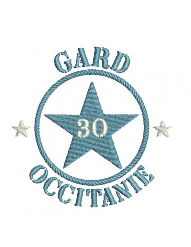 Motif de broderie  machine  étoile département 30 Gard