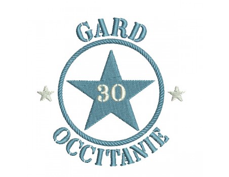 Motif de broderie  machine  étoile département 30 Gard