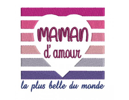 Machine embroidery design  love mom