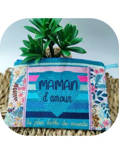 machine embroidery design ith pencil case love mom