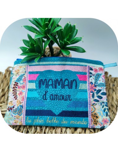 Motif de broderie machine ITH trousse maman d'amour