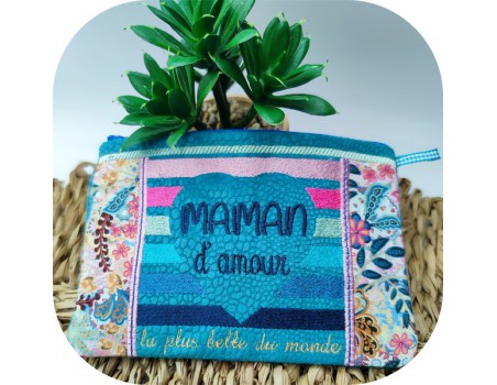 Motif de broderie machine ITH trousse maman d'amour