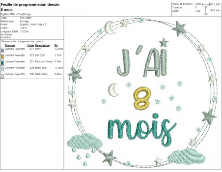 machine embroidery design decorated frames birth 7 months to 1 year