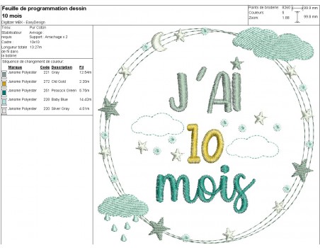 machine embroidery design decorated frames birth 7 months to 1 year