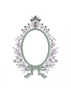 Motif de broderie machine cadre fleuri