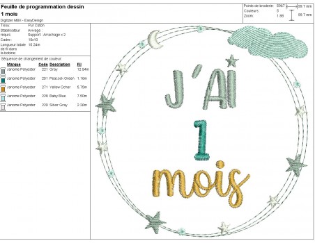 machine embroidery design decorated frames from birth to 6 months
