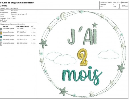 machine embroidery design decorated frames from birth to 6 months