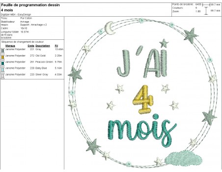 machine embroidery design decorated frames from birth to 6 months