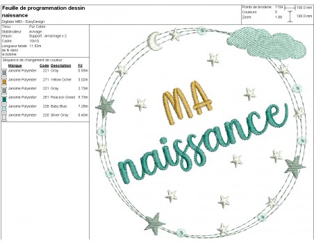 machine embroidery design decorated frames from birth to 6 months