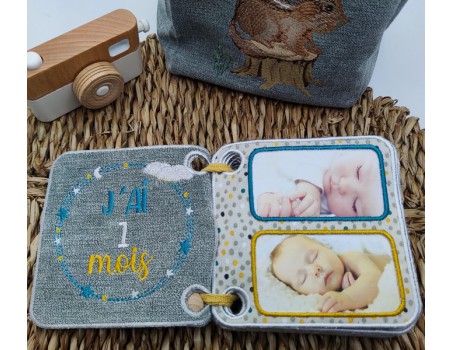 machine embroidery design decorated frames from birth to 6 months