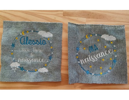 machine embroidery design decorated frames from birth to 6 months