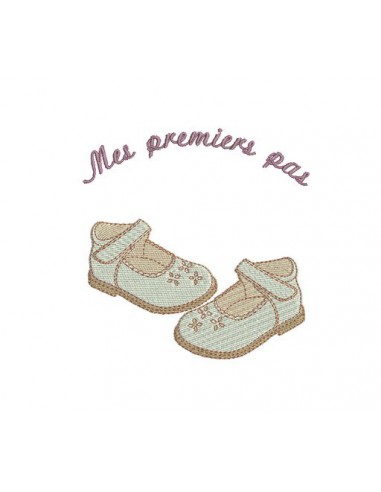 Motif de broderie machine chaussures d'enfants