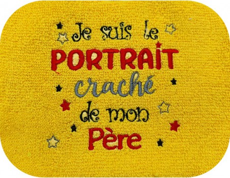 Motif de broderie machine portrait craché père version garçon