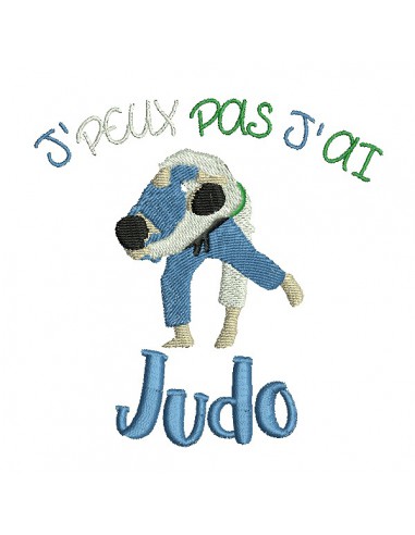 Motif de broderie machine  j'peux pas j'ai judo