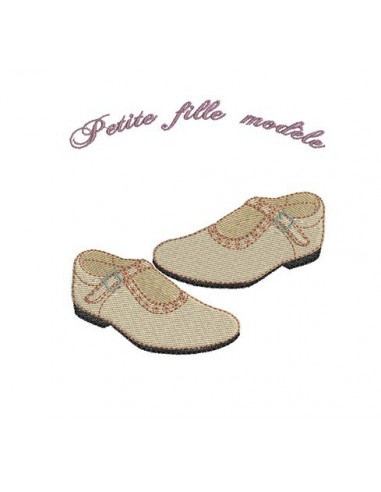 Motif de broderie chaussures vernies filles