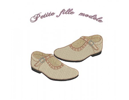 Motif de broderie chaussures vernies filles