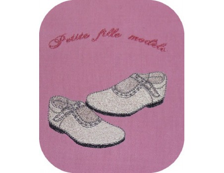 Motif de broderie chaussures vernies filles