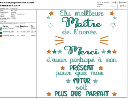 machine embroidery  design text  teacher customizable