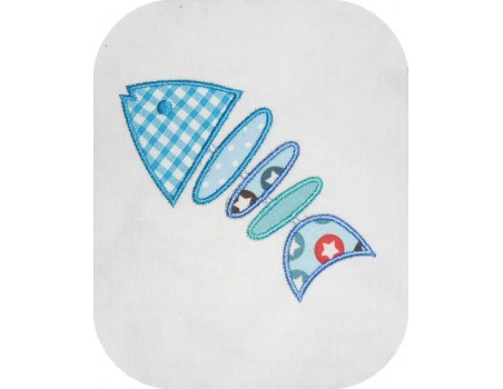 Motif de broderie machine appliqué Poisson