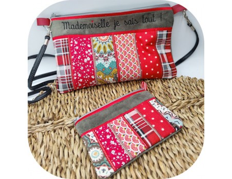 Motif de broderie machine ITH trousse bandes patchwork