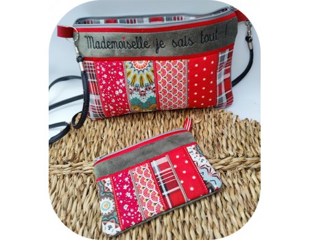 machine embroidery design  pencil case  patchwork ith