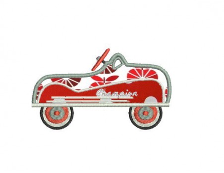 Motif de broderie appliqué voiture champion