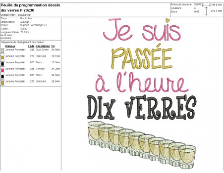 machine embroidery design text ten glasses for women
