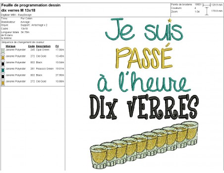 machine embroidery design text ten glasses for men
