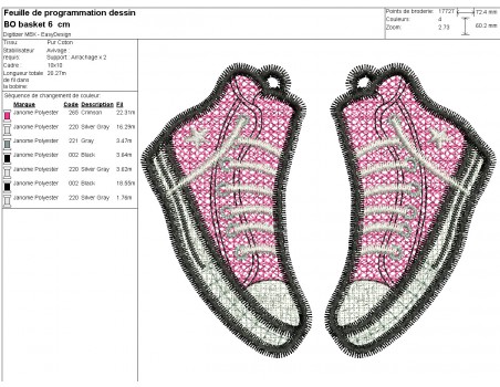 machine embroidery design FSL baskets